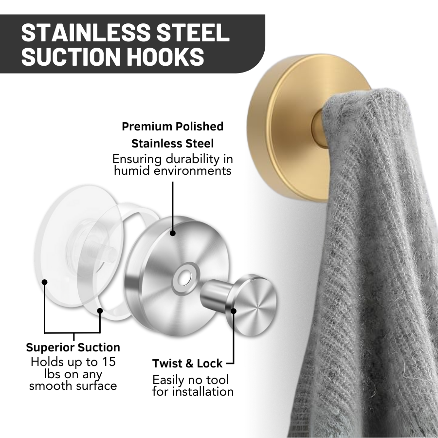 ✨2025 Upgraded✨ Elegant Stainless Steel Suction Hooks