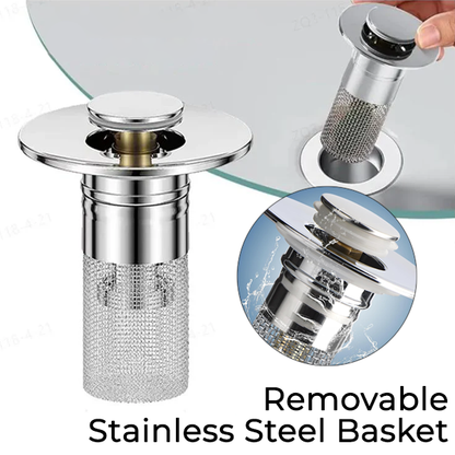 Sink Drain Strainer with Removable Stainless Steel Basket